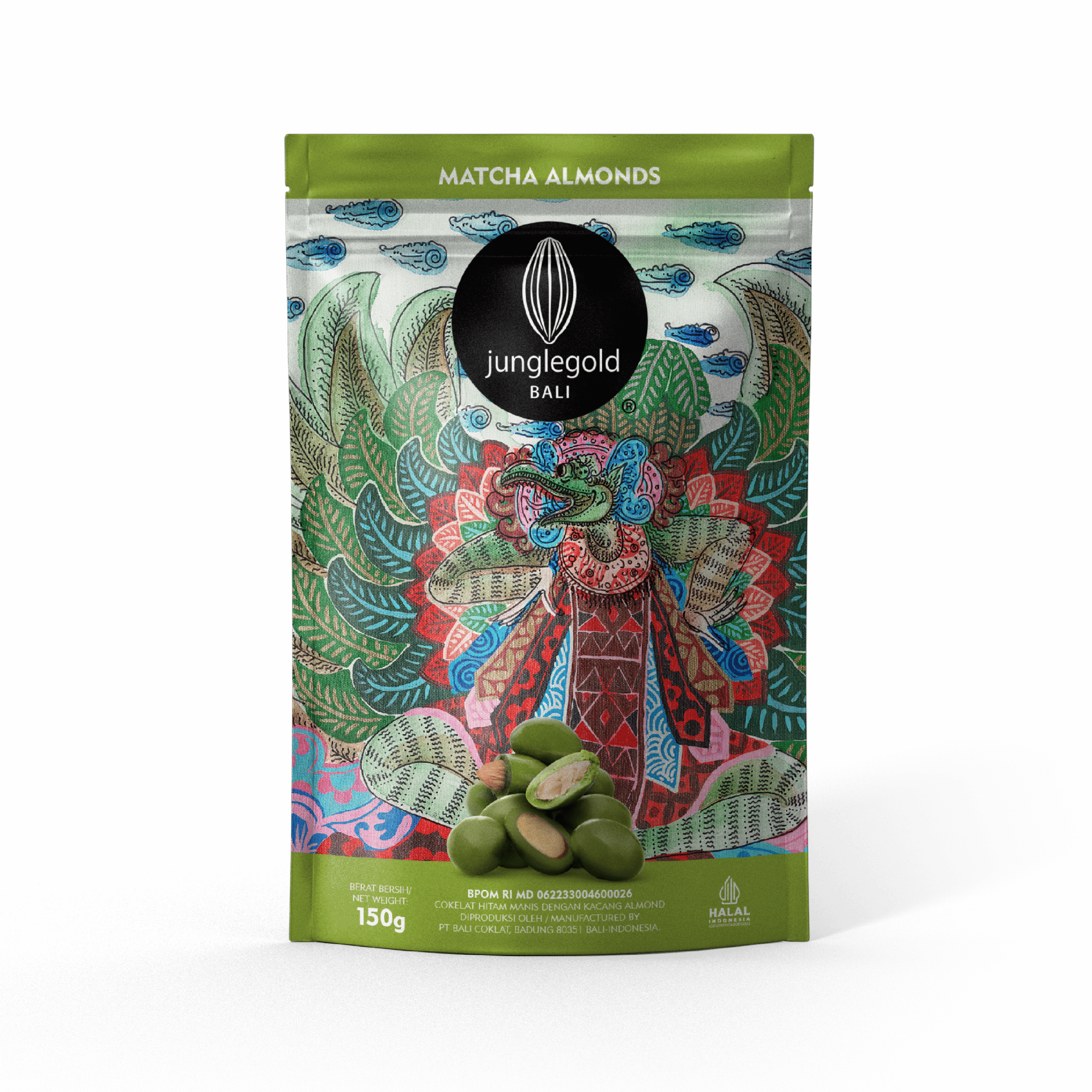 JG-PA-150g-Matcha Chocolate Almonds